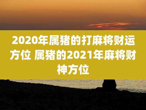 2020年属猪的打麻将财运方位 属猪的2021年麻将财神方位