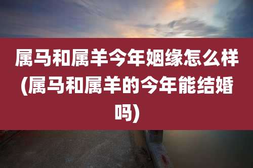 属马和属羊今年姻缘怎么样(属马和属羊的今年能结婚吗)