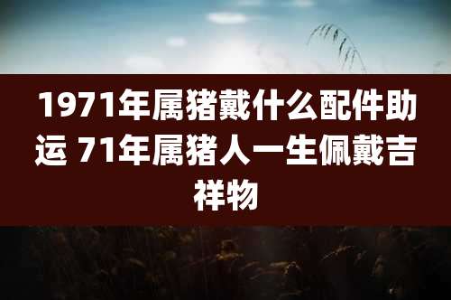 1971年属猪戴什么配件助运 71年属猪人一生佩戴吉祥物