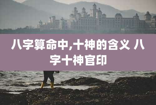 八字算命中,十神的含义 八字十神官印