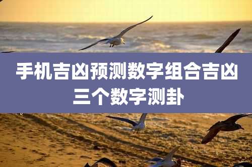 手机吉凶预测数字组合吉凶 三个数字测卦