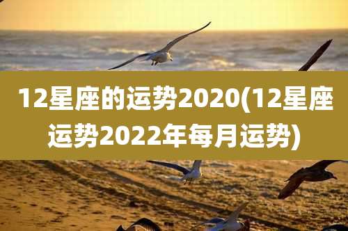12星座的运势2020(12星座运势2022年每月运势)