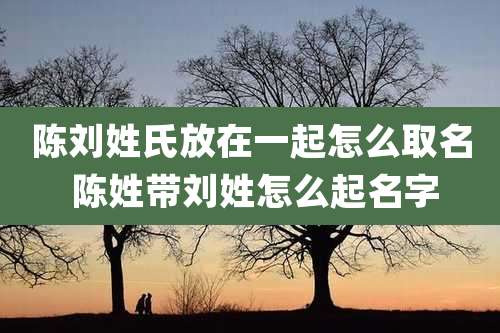 陈刘姓氏放在一起怎么取名 陈姓带刘姓怎么起名字