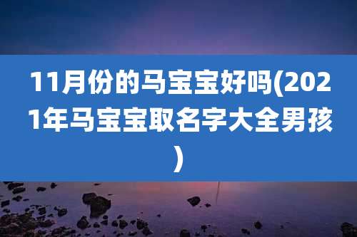 11月份的马宝宝好吗(2021年马宝宝取名字大全男孩)