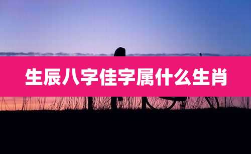 生辰八字佳字属什么生肖