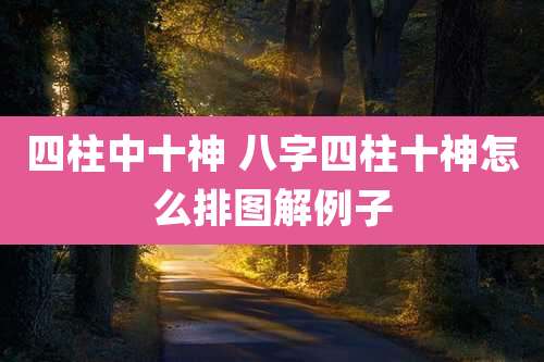 四柱中十神 八字四柱十神怎么排图解例子