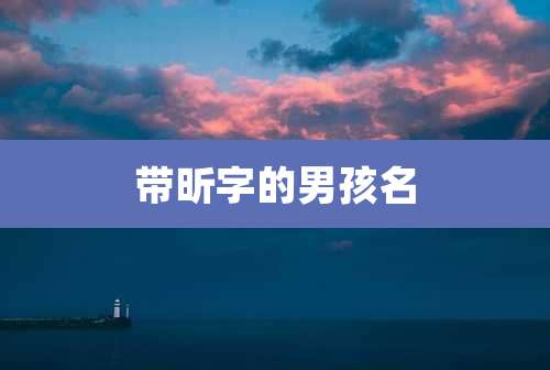 带昕字的男孩名