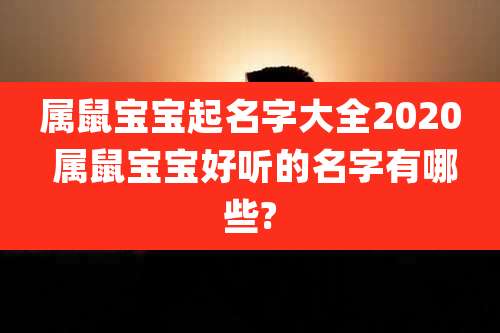 属鼠宝宝起名字大全2020 属鼠宝宝好听的名字有哪些?