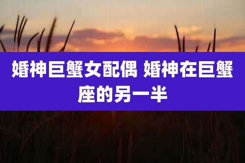 婚神巨蟹女配偶 婚神在巨蟹座的另一半