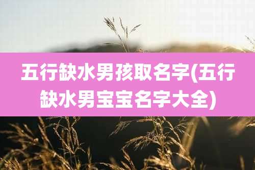 五行缺水男孩取名字(五行缺水男宝宝名字大全)