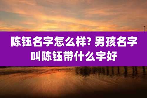 陈钰名字怎么样? 男孩名字叫陈钰带什么字好