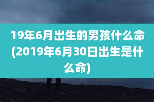 19年6月出生的男孩什么命(2019年6月30日出生是什么命)