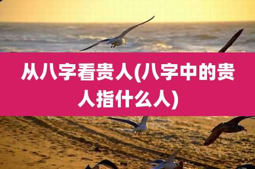 从八字看贵人(八字中的贵人指什么人)