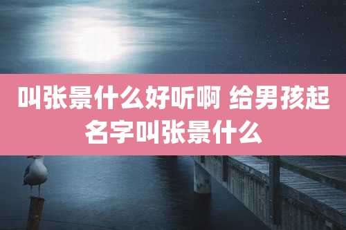 叫张景什么好听啊 给男孩起名字叫张景什么