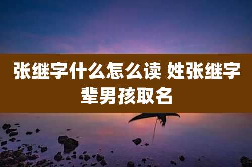 张继字什么怎么读 姓张继字辈男孩取名