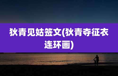 狄青见姑签文(狄青夺征衣连环画)