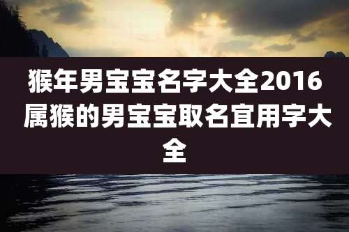 猴年男宝宝名字大全2016 属猴的男宝宝取名宜用字大全