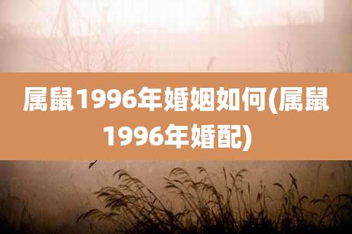 属鼠1996年婚姻如何(属鼠1996年婚配)