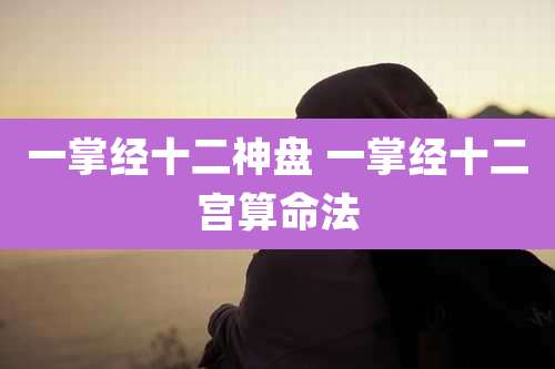 一掌经十二神盘 一掌经十二宫算命法