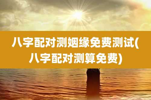八字配对测姻缘免费测试(八字配对测算免费)