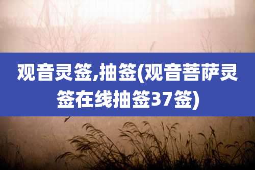 观音灵签,抽签(观音菩萨灵签在线抽签37签)