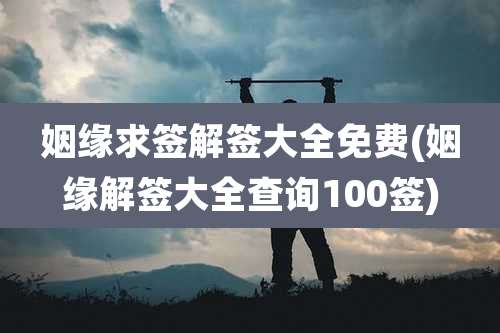 姻缘求签解签大全免费(姻缘解签大全查询100签)