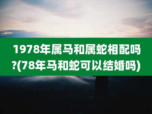 1978年属马和属蛇相配吗?(78年马和蛇可以结婚吗)