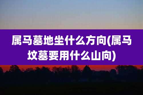 属马墓地坐什么方向(属马坟墓要用什么山向)