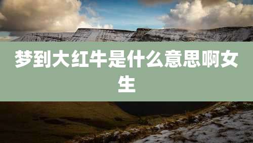 梦到大红牛是什么意思啊女生