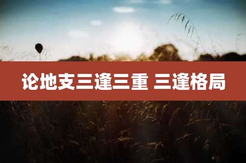 论地支三逢三重 三逢格局