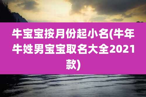 牛宝宝按月份起小名(牛年牛姓男宝宝取名大全2021款)