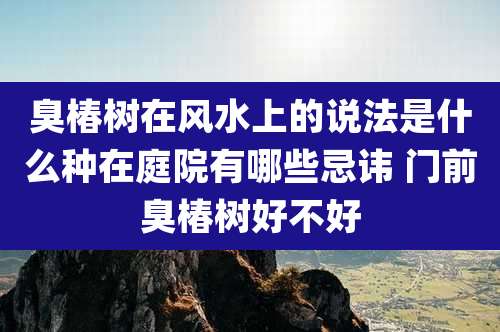 臭椿树在风水上的说法是什么种在庭院有哪些忌讳 门前臭椿树好不好