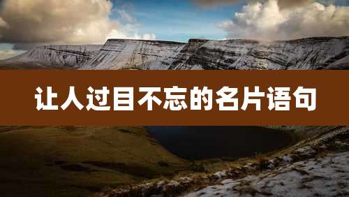 让人过目不忘的名片语句