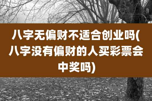 八字无偏财不适合创业吗(八字没有偏财的人买彩票会中奖吗)