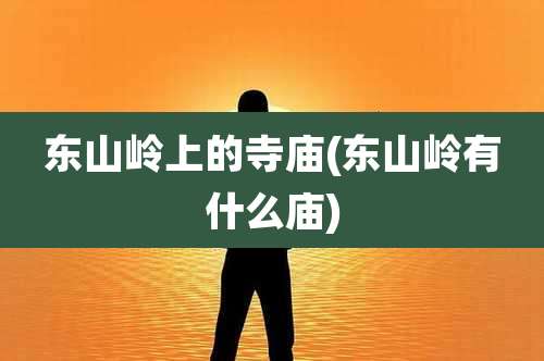 东山岭上的寺庙(东山岭有什么庙)
