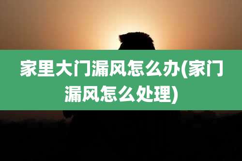 家里大门漏风怎么办(家门漏风怎么处理)