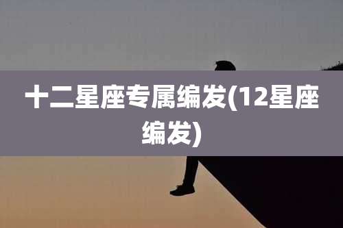 十二星座专属编发(12星座编发)