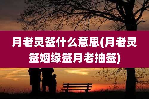 月老灵签什么意思(月老灵签姻缘签月老抽签)