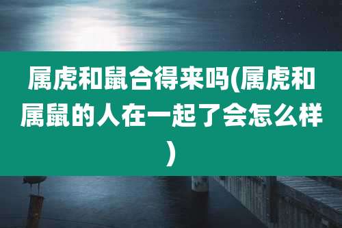 属虎和鼠合得来吗(属虎和属鼠的人在一起了会怎么样)