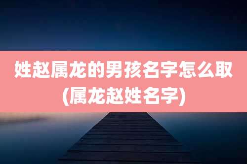 姓赵属龙的男孩名字怎么取(属龙赵姓名字)