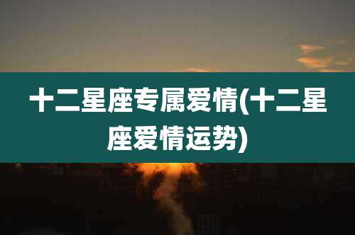 十二星座专属爱情(十二星座爱情运势)