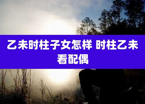 乙未时柱子女怎样 时柱乙未看配偶