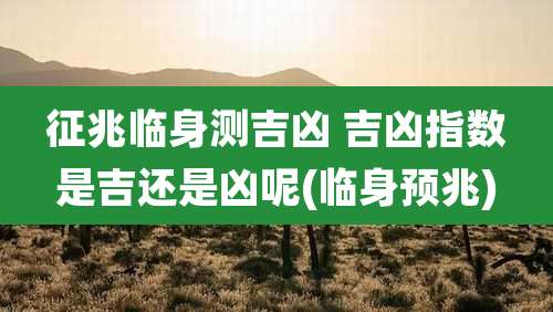 征兆临身测吉凶 吉凶指数是吉还是凶呢(临身预兆)