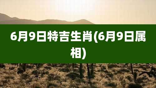 6月9日特吉生肖(6月9日属相)