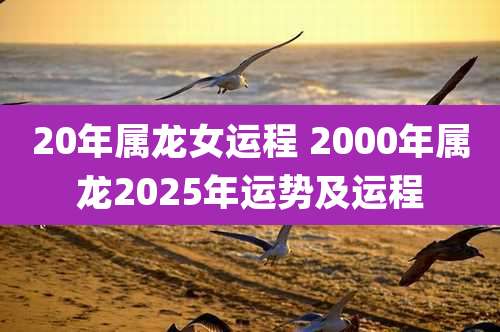 20年属龙女运程 2000年属龙2025年运势及运程