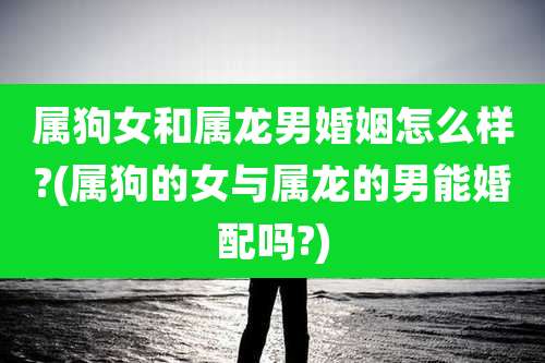 属狗女和属龙男婚姻怎么样?(属狗的女与属龙的男能婚配吗?)