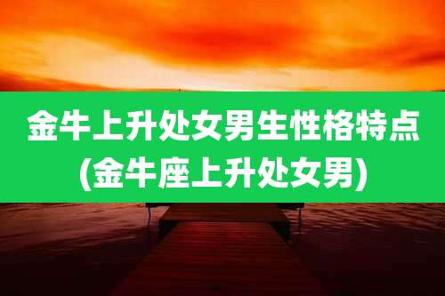 金牛上升处女男生性格特点(金牛座上升处女男)