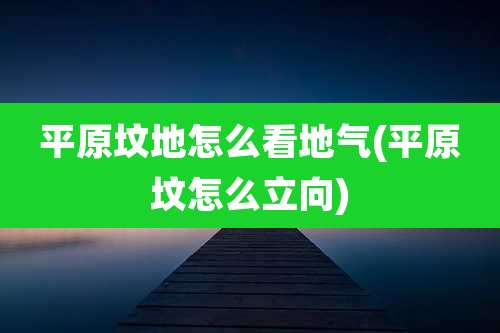 平原坟地怎么看地气(平原坟怎么立向)