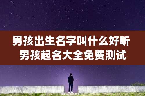 男孩出生名字叫什么好听 男孩起名大全免费测试