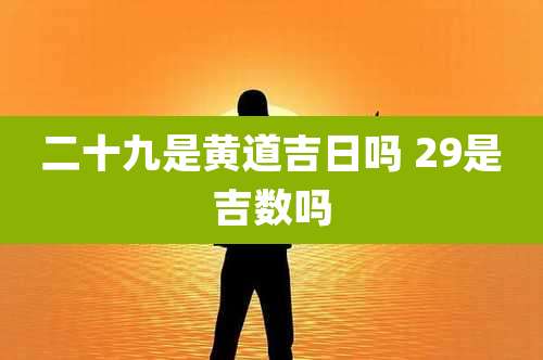 二十九是黄道吉日吗 29是吉数吗